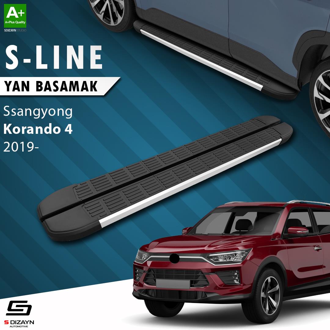S-Dizayn Ssangyong Korando S-Line Aluminyum Yan Basamak 183 Cm 2019 Üzeri A+ Kalite