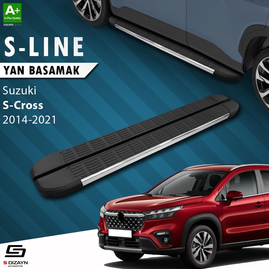 S-Dizayn Suzuki SX4 2 S-Cross S-Line Krom Yan Basamak 173 Cm 2014-2021 A+ Kalite