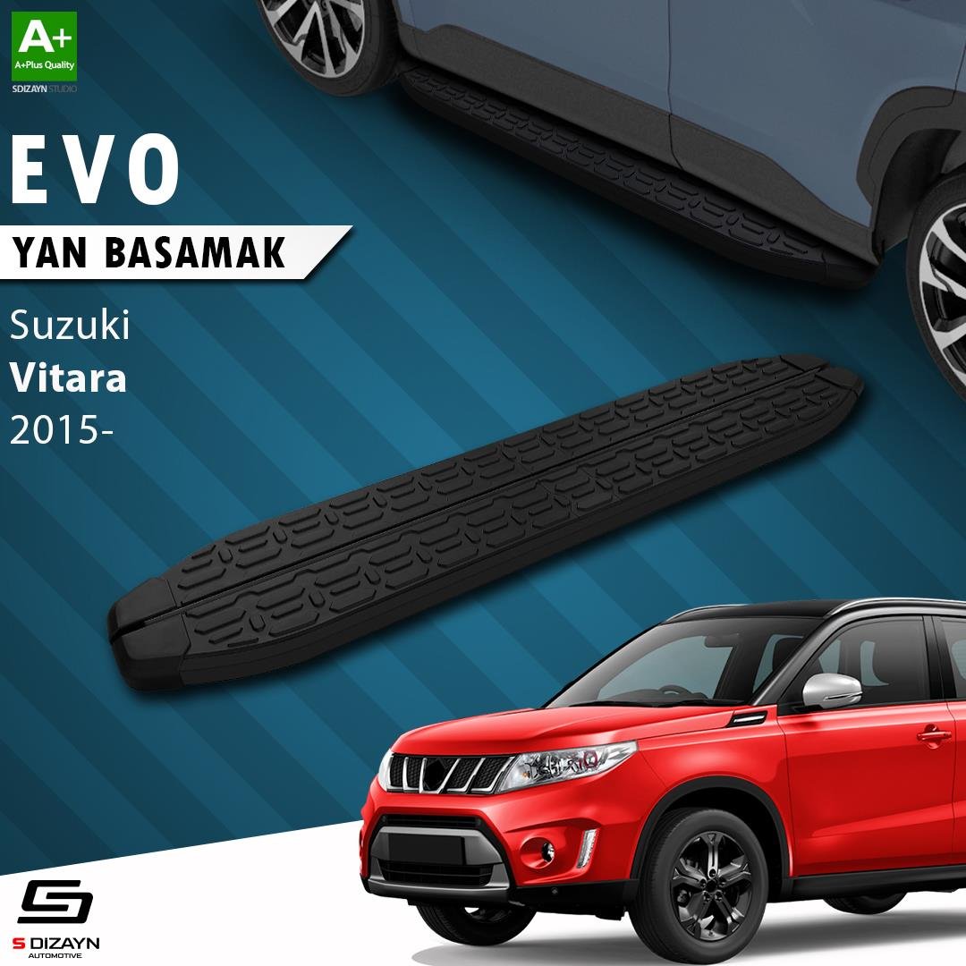 S-Dizayn Suzuki Vitara 4 Evo Siyah Yan Basamak 163 Cm 2015 Üzeri A+ Kalite