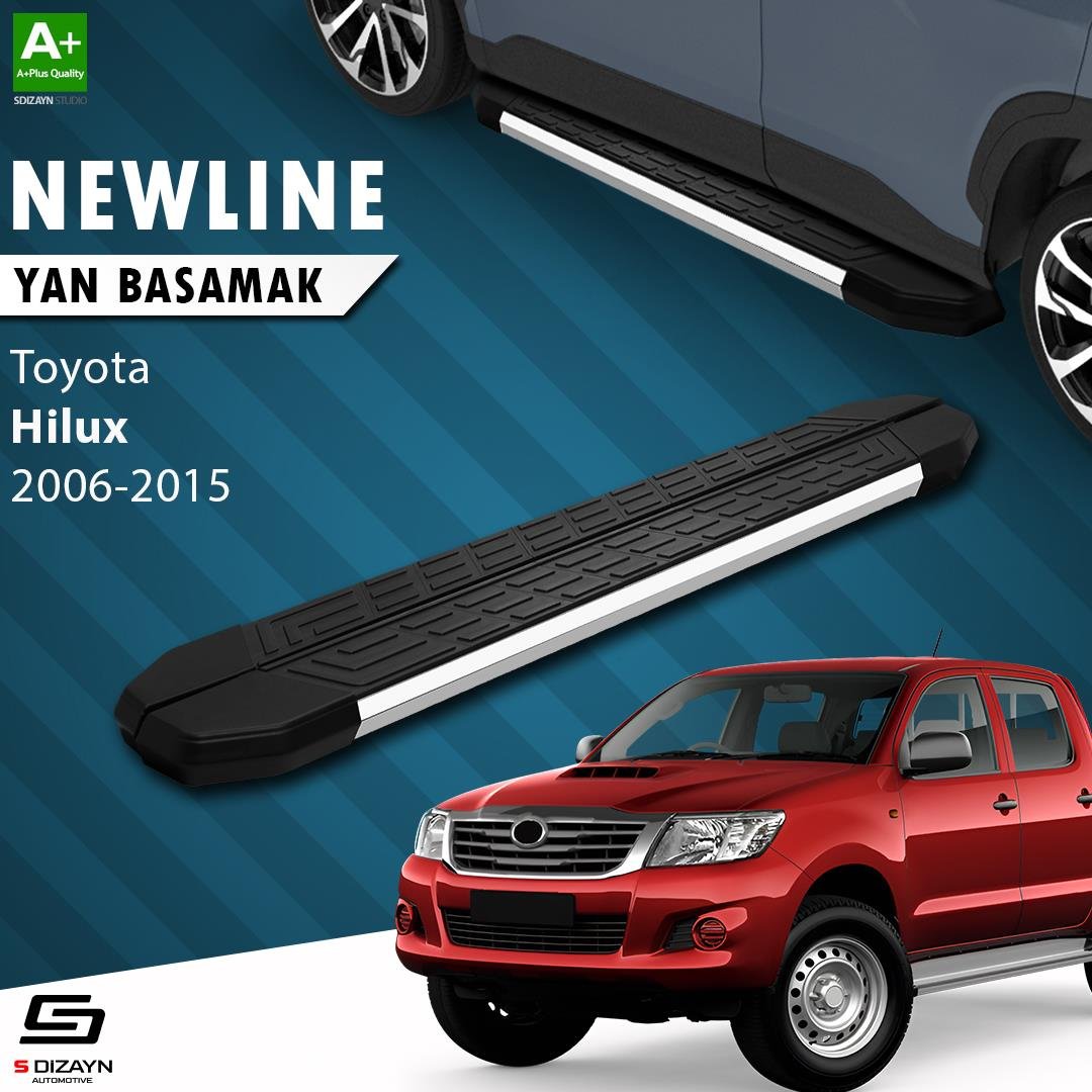 S-Dizayn Toyota Hilux 7 NewLine Krom Yan Basamak 203 Cm 2006-2015 A+ Kalite