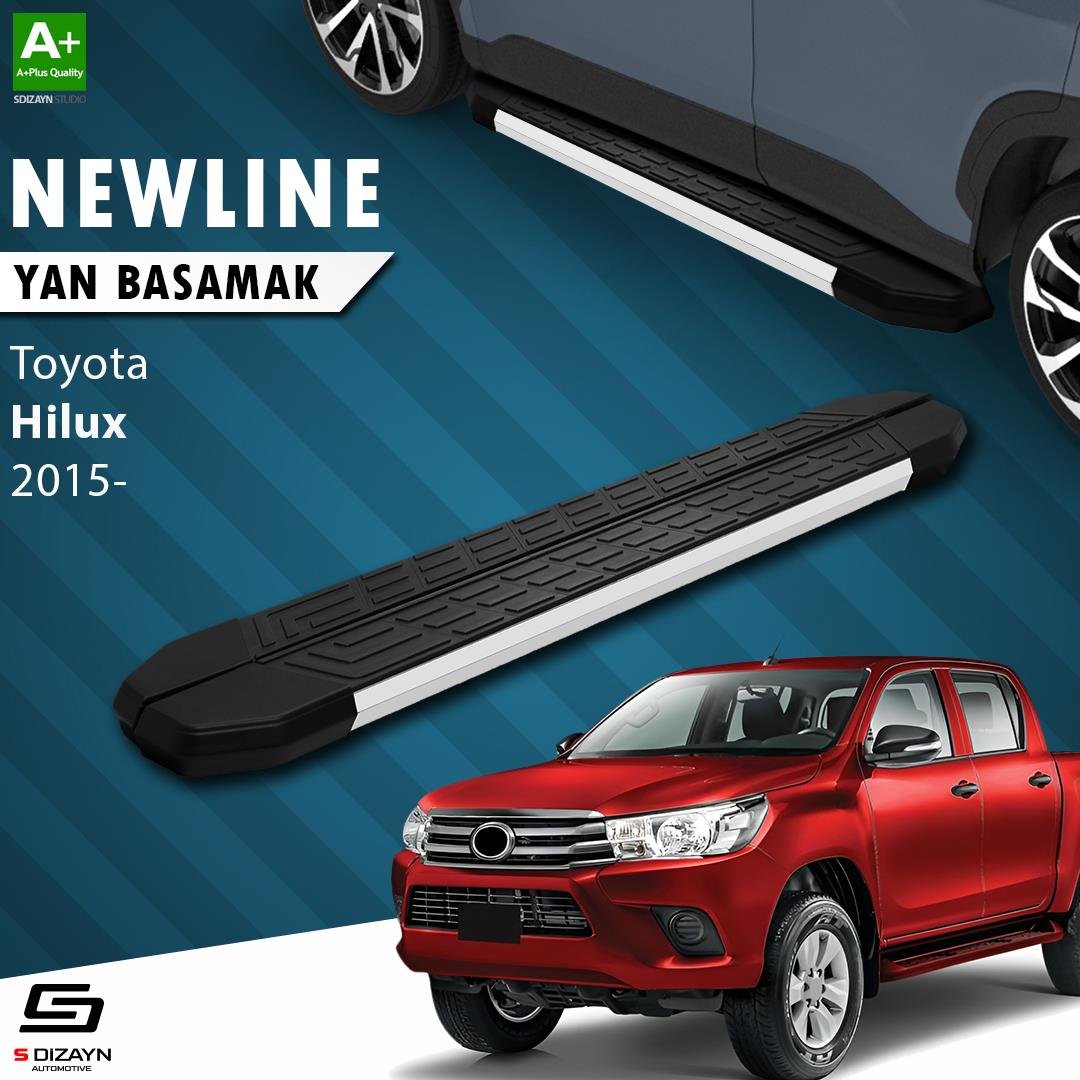 S-Dizayn Toyota Hilux 8 NewLine Aluminyum Yan Basamak 203 Cm 2015 Üzeri A+ Kalite