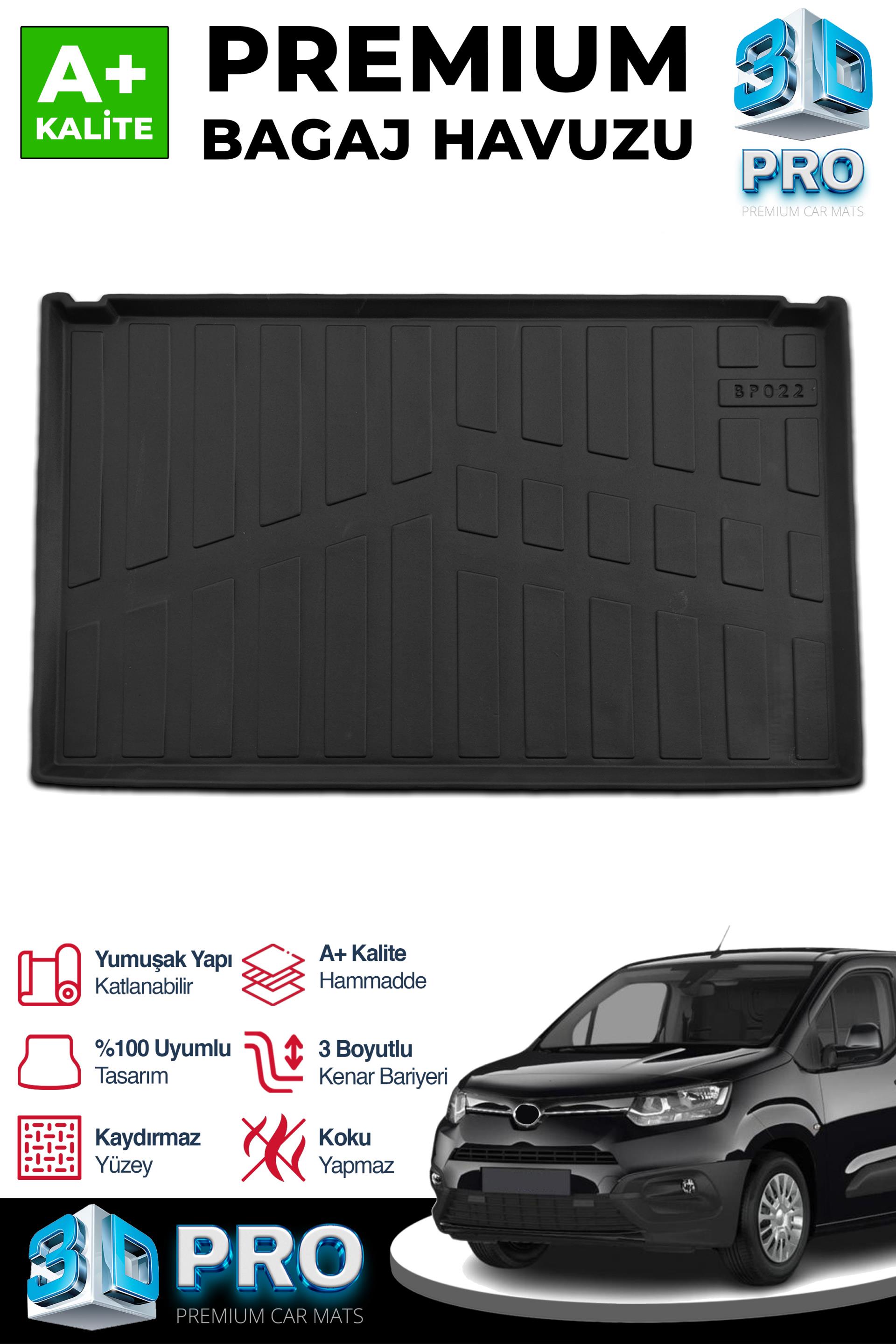 S-Dizayn Toyota Proace City Seperatörlü 3D Pro Bagaj Havuzu 2019 Üzeri A+ Kalite