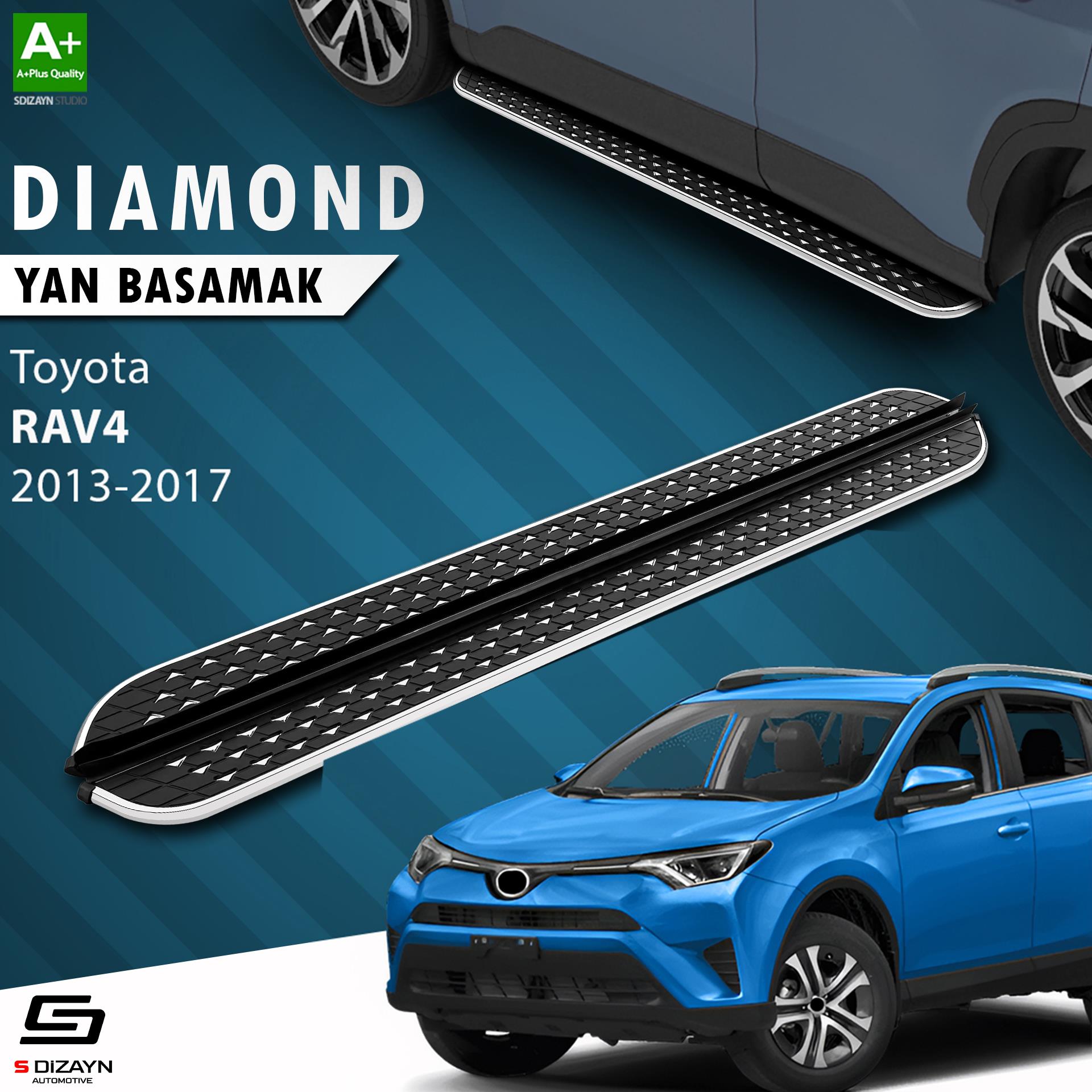 S-Dizayn Toyota Rav 4 4 Diamond Krom Yan Basamak 173 Cm 2013-2017 A+ Kalite