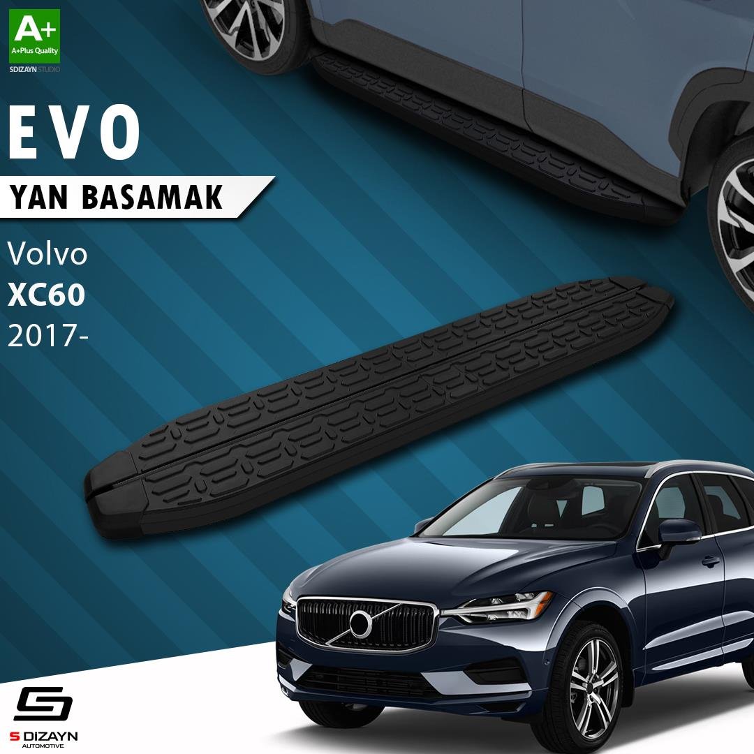 S-Dizayn Volvo Xc60 2 Evo Siyah Yan Basamak 193 Cm 2017-2023 A+ Kalite