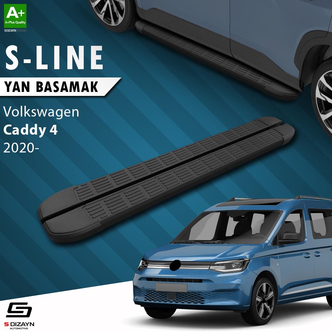 S-Dizayn VW Caddy 4 S-Line Siyah Yan Basamak 193 Cm 2020 Üzeri A+ Kalite