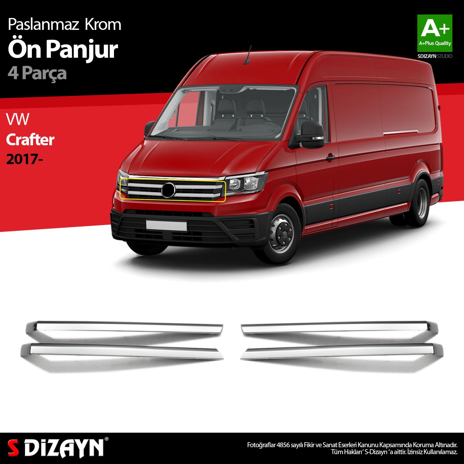 S-Dizayn VW Crafter Krom Ön Panjur 4 Prç 2017 Üzeri