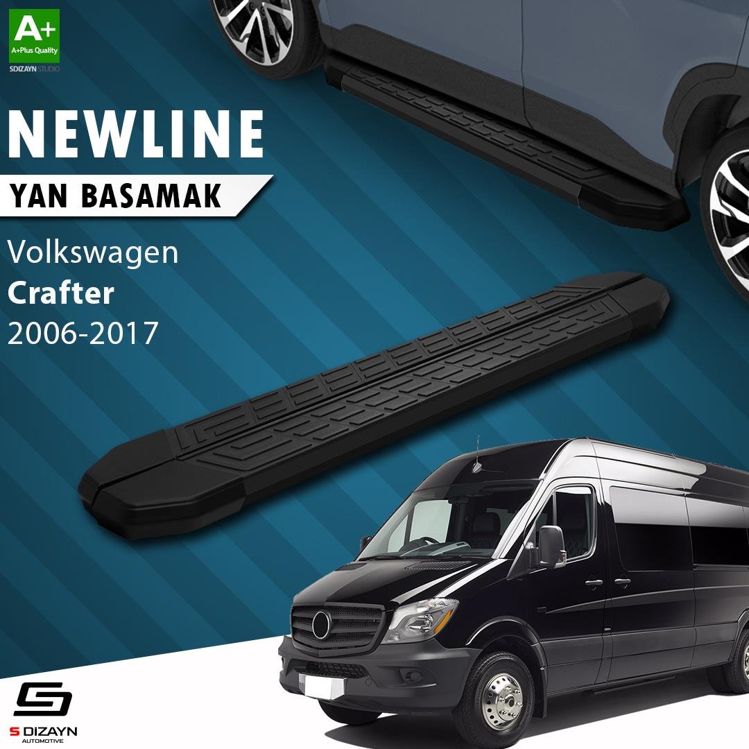 S-Dizayn VW Crafter Van NewLine Siyah Yan Basamak 263 Cm 2006-2017 A+ Kalite