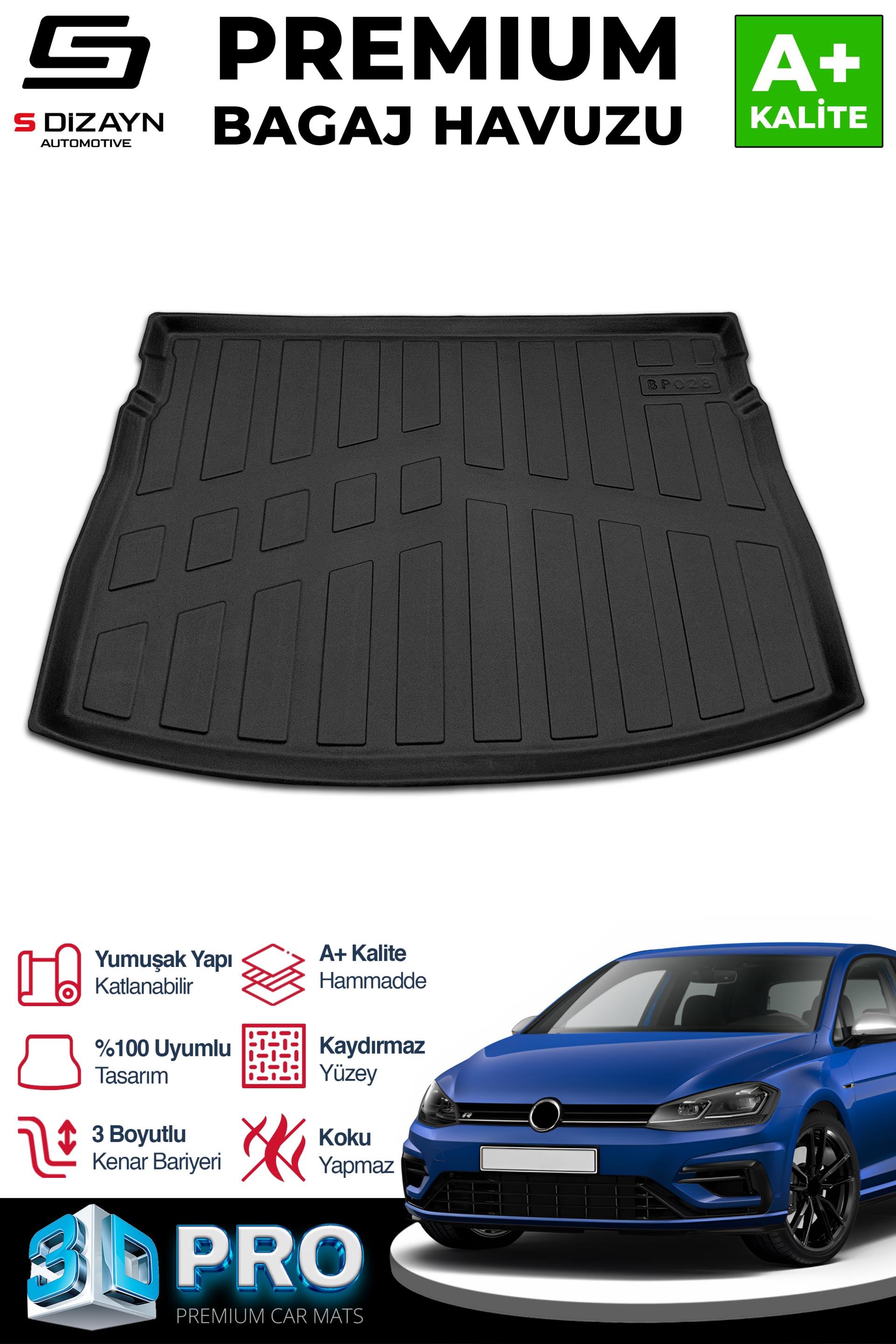 S-Dizayn VW Golf 7 3D Pro Bagaj Havuzu Üst Bagaj 2012-2020 A+ Kalite