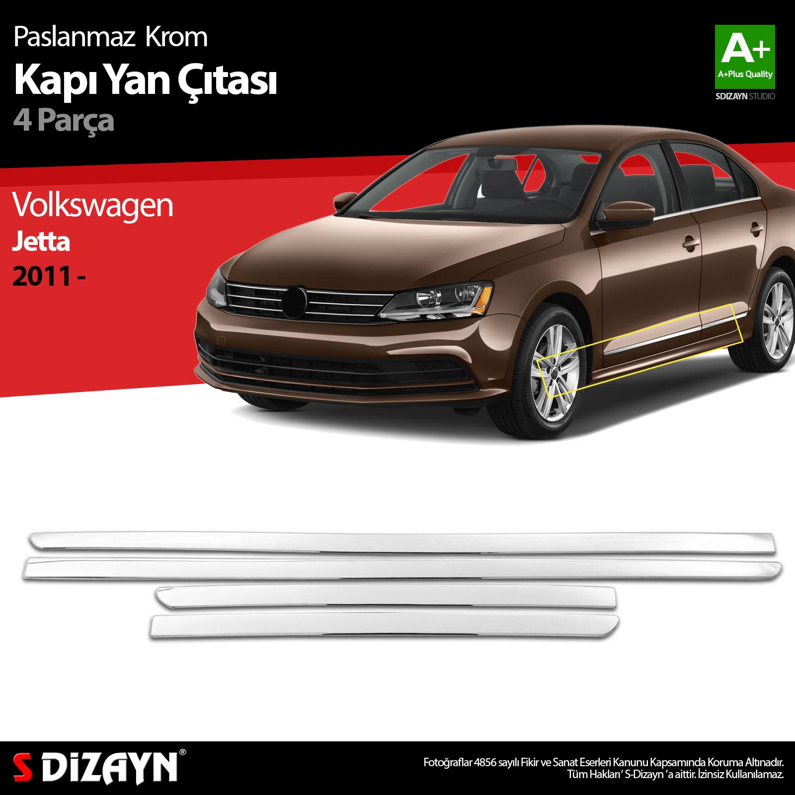 S-Dizayn VW Jetta Krom Kapı Yan Çıtası 2011-2019