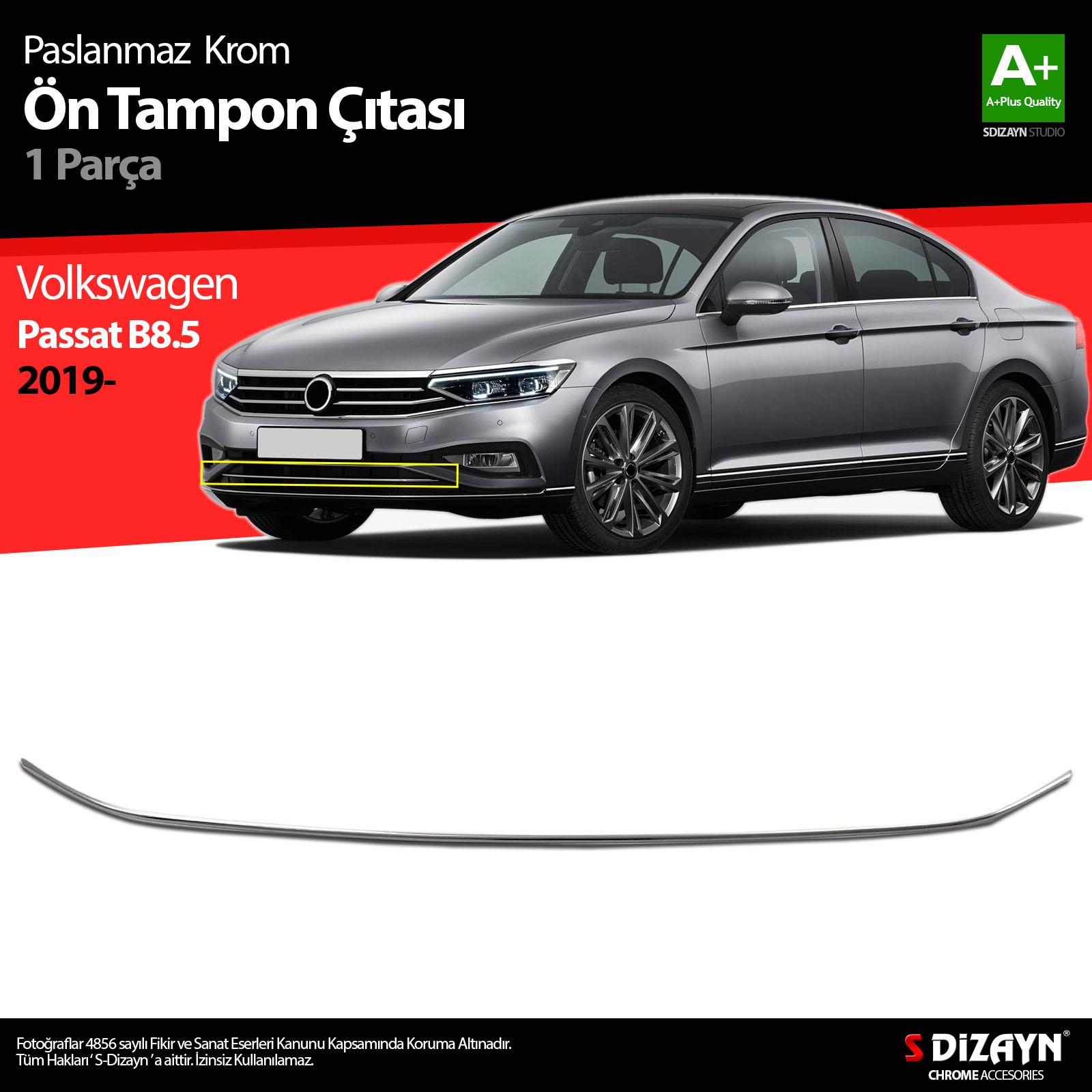 S-Dizayn VW Passat B8.5 Krom Ön Tampon Çıtası 2019-2023