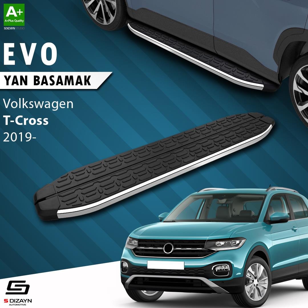 S-Dizayn VW T-Cross Evo Krom Yan Basamak 173 Cm 2019-2023 A+ Kalite