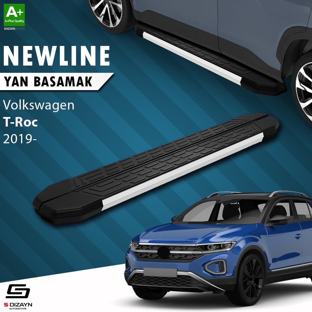 S-Dizayn VW T-Roc NewLine Aluminyum Yan Basamak 173 Cm 2019 Üzeri A+ Kalite