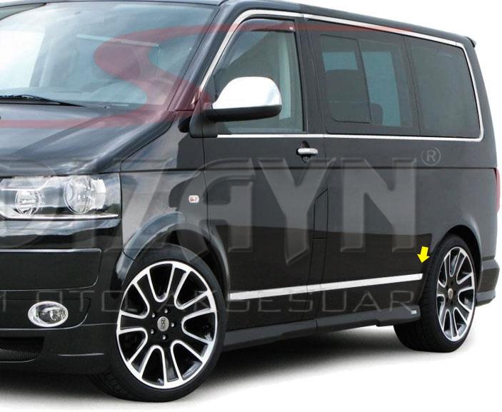S-Dizayn VW T6 Transporter Krom Yan Kapı Çıtası 7 Prç. (U.Şasi) 2015-2019