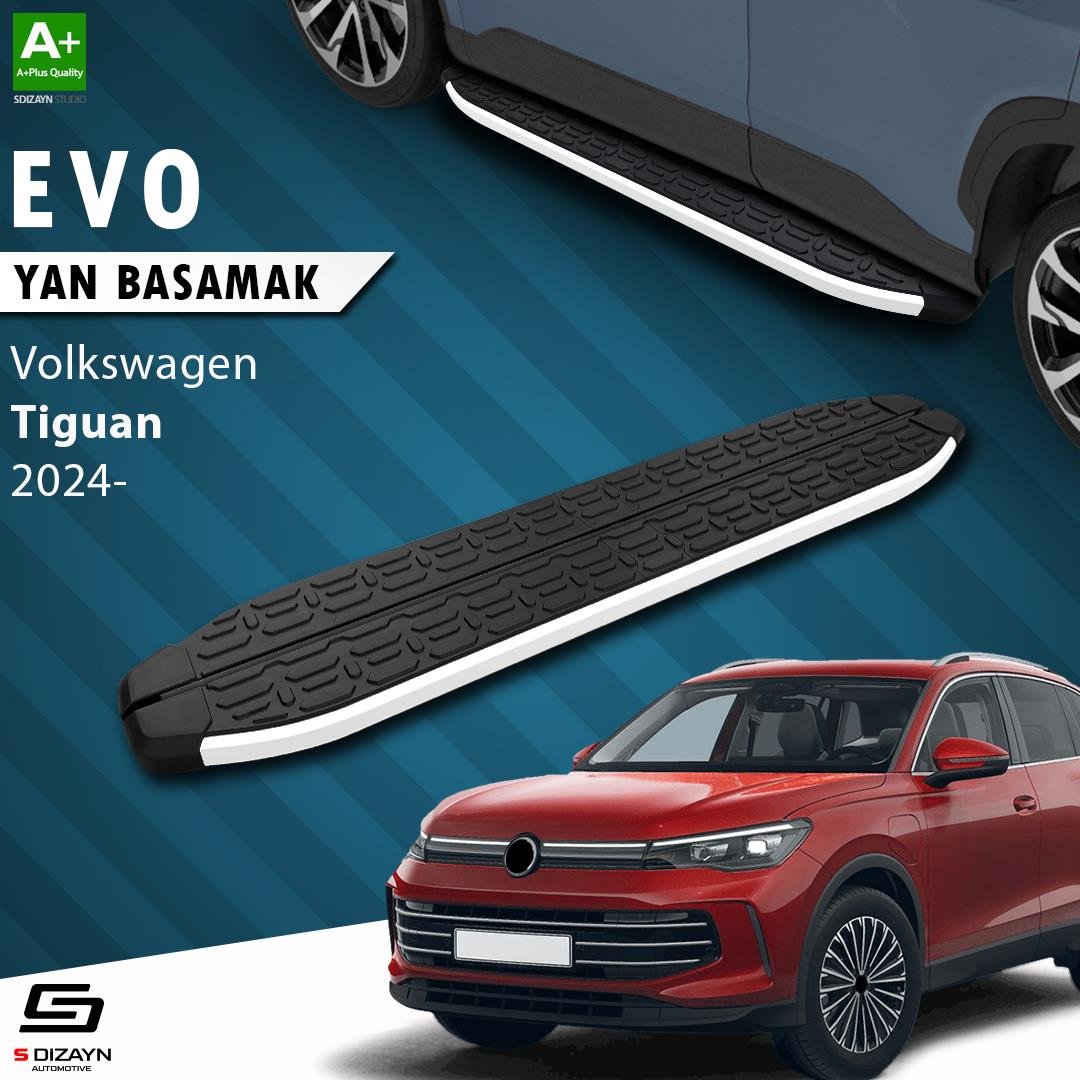 S-Dizayn VW Tiguan 3 Evo Aluminyum Yan Basamak 183 Cm 2024 Üzeri A+ Kalite