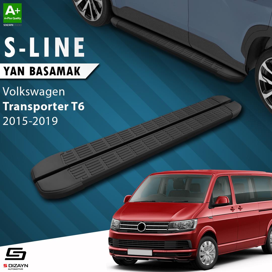 S-Dizayn VW Transporter T6 Uzun Şase S-Line Siyah Yan Basamak 253 Cm 2015-2019 A+ Kalite