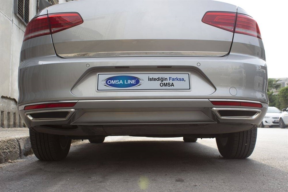 VW Passat B8 Krom R Line Difüzör Egzoz Çerçevesi 2015-2019 Arası