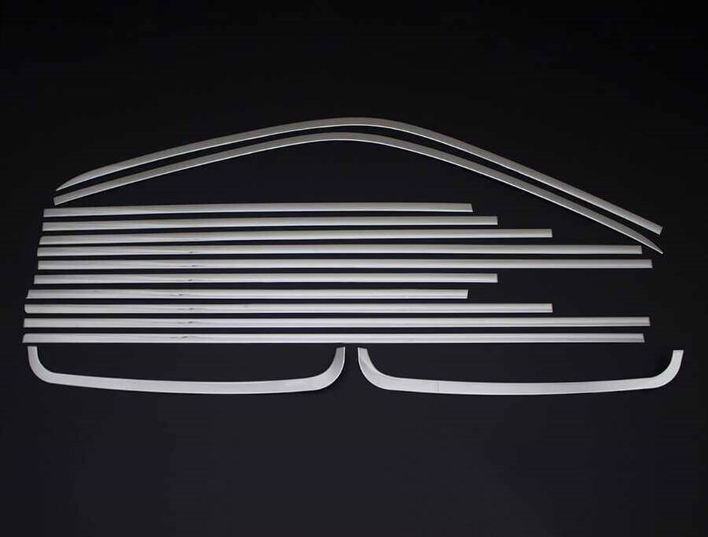 VW T5 Transporter Krom Cam Çıtası 14 Parça Çift Sürgülü 2003 ve Sonrası