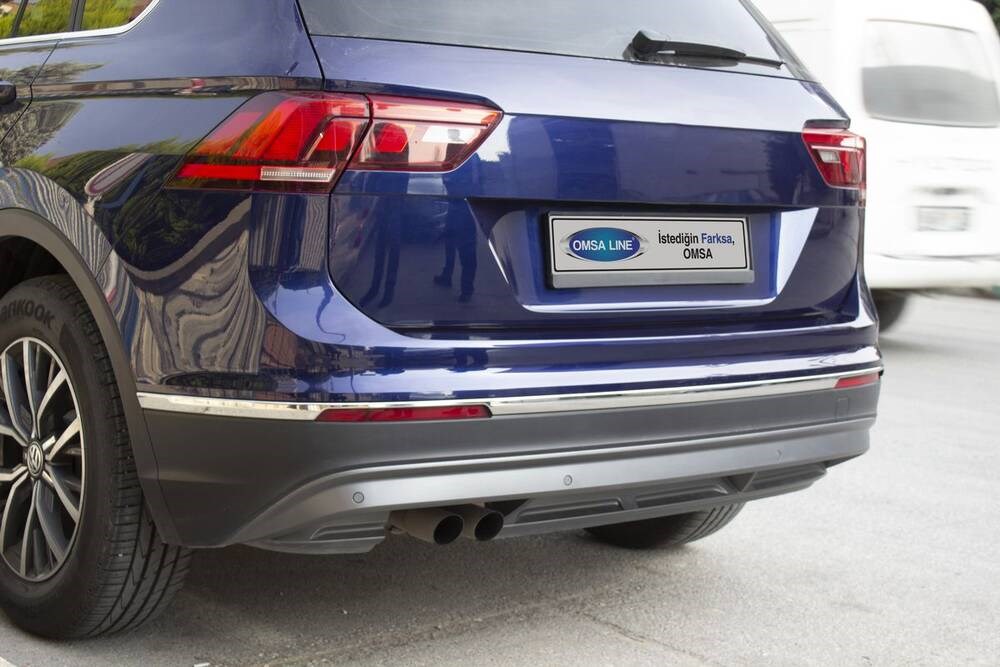 VW Tiguan Krom Arka Tampon Çıtaları 3 Parça 2016-2020 Arası