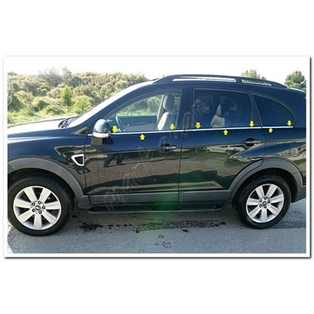 WOC Chrome Chevrolet Captiva Krom Cam Çıtası 2006-2018 6 Parça Paslanmaz Çelik