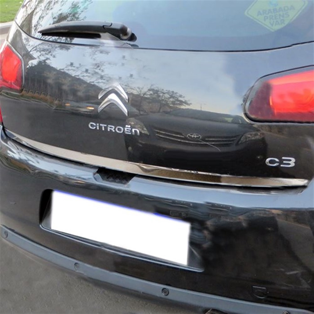 WOC Chrome Citroen C3 Krom Bagaj Alt Çıta 2009-2016 Paslanmaz Çelik