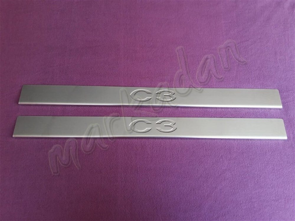 WOC Chrome Citroen C3 Coupe Kapı Eşiği 2002-2009 2 Parça Paslanmaz Çelik