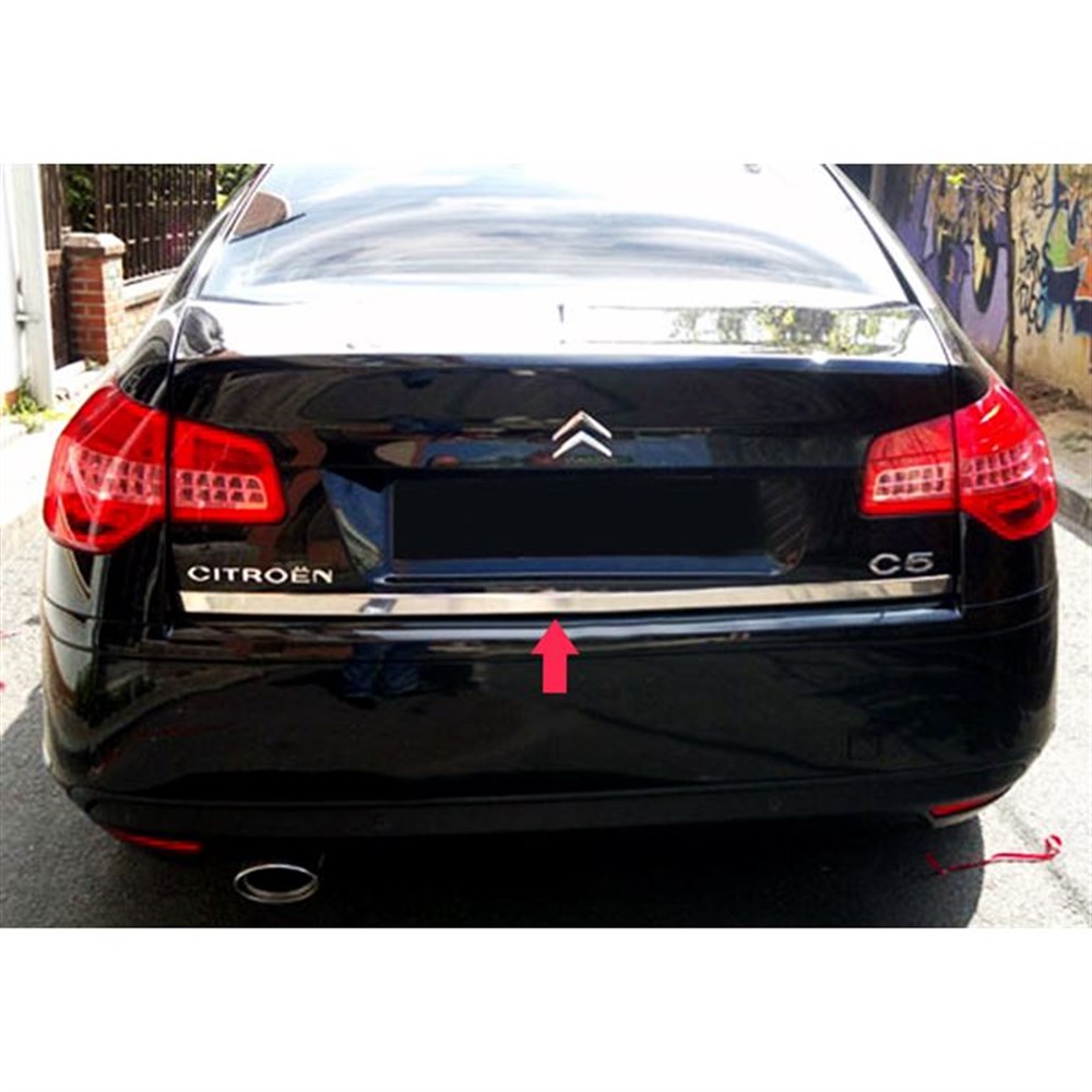 WOC Chrome Citroen C5 Krom Bagaj Alt Çıta 2008-2019 Paslanmaz Çelik
