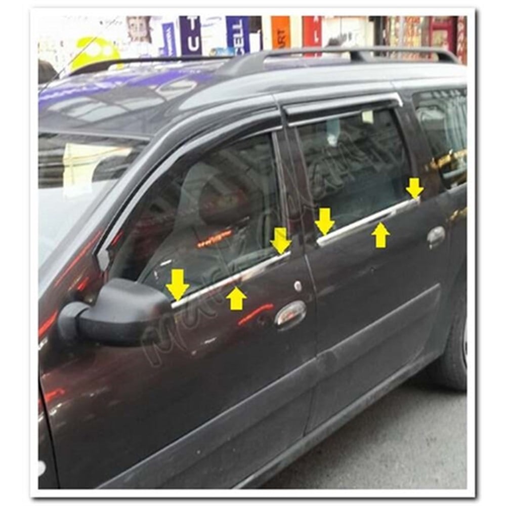 WOC Chrome Dacia Logan Mcv Krom Cam Çıtası 2013-2020 4 Parça Paslanmaz Çelik