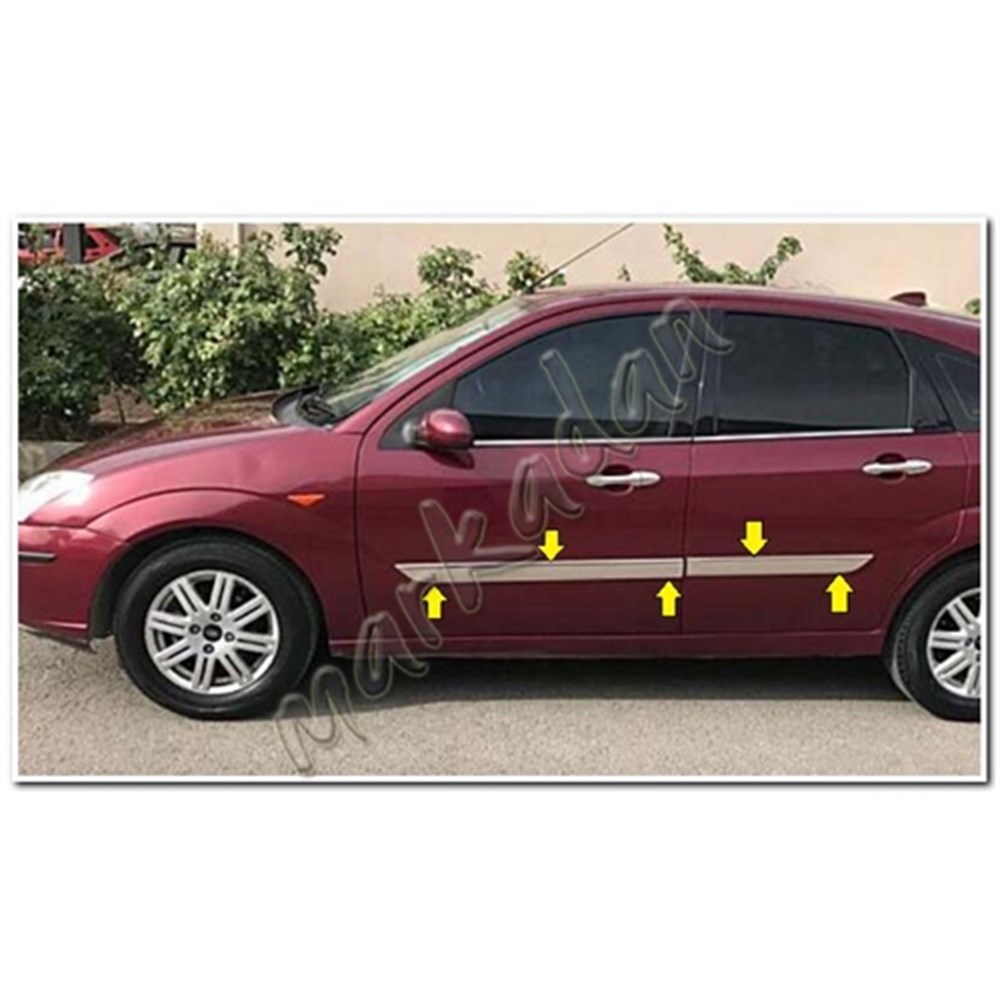 WOC Chrome Ford Focus Krom Yan Kapı Çıtası 1998-2005 4 Parça Paslanmaz Çelik