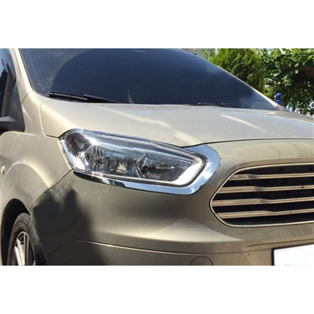 WOC Chrome Ford Tourneo Courier Krom Far Kaşı 2014-2023 2 Parça Paslanmaz Çelik
