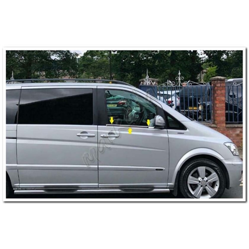 WOC Chrome Mercedes Viano Krom Cam Çıtası 2004-2014 2 Parça Paslanmaz Çelik