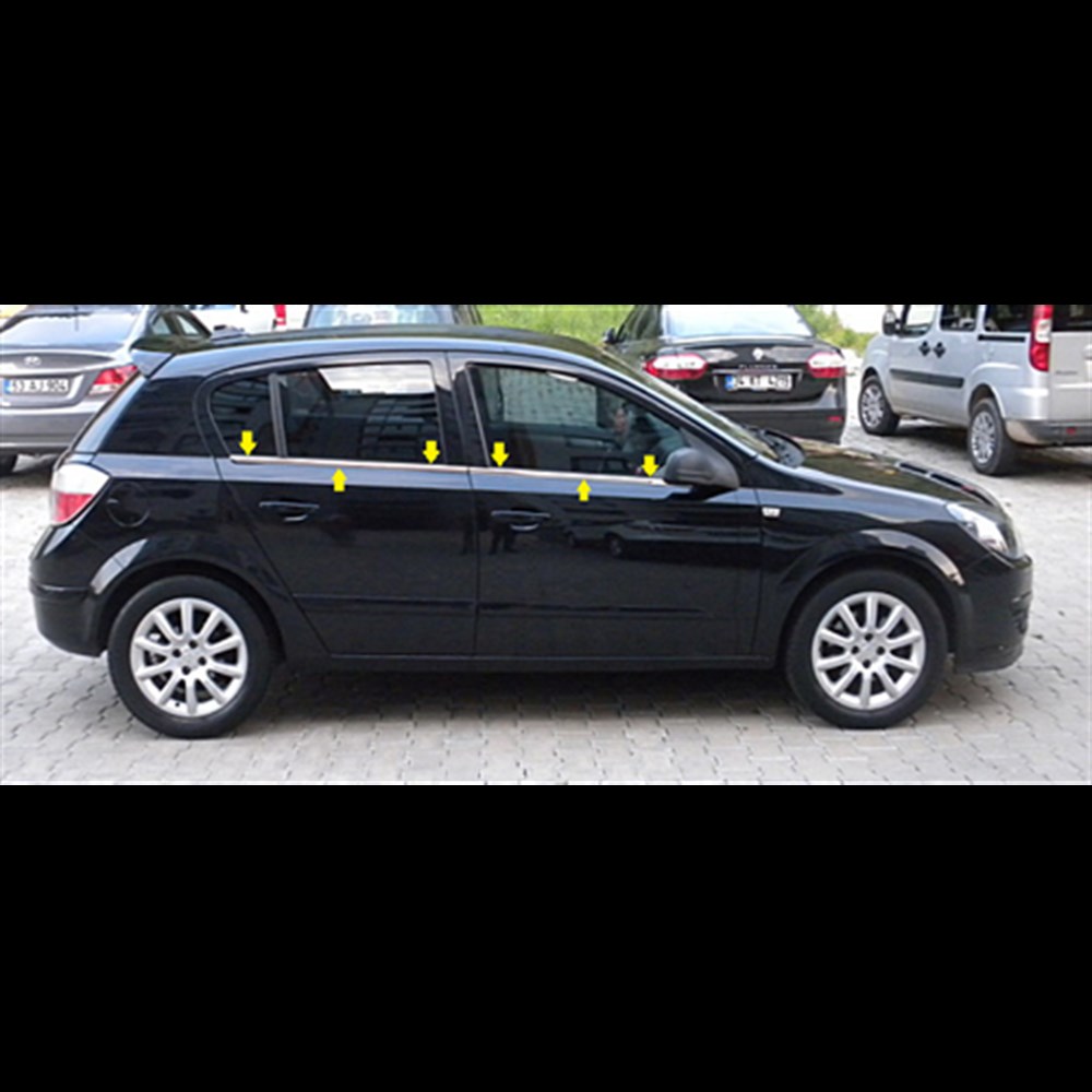 WOC Chrome Opel Astra H HB Krom Cam Çıtası 2004-2013 4 Parça Paslanmaz Çelik