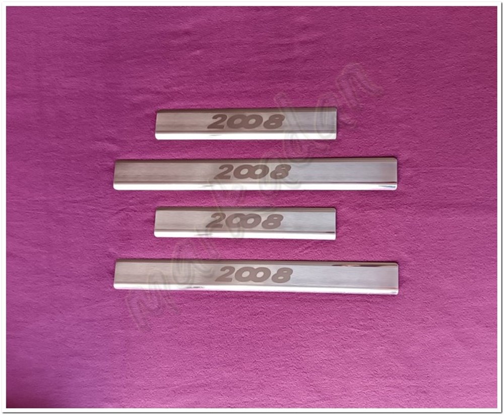 WOC Chrome Peugeot 2008 Krom Kapı Eşiği Lazer 2020 Sonrası 4 Parça Paslanmaz Çelik