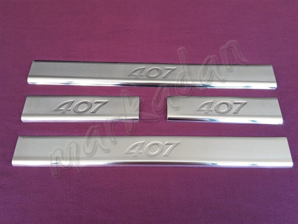 WOC Chrome Peugeot 407 Kapı Eşiği 2004-2010 4 Parça Paslanmaz Çelik