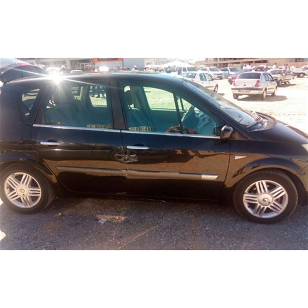 WOC Chrome Renault Scenic 2 Krom Cam Çıtası 2003-2009 4 Parça Paslanmaz Çelik