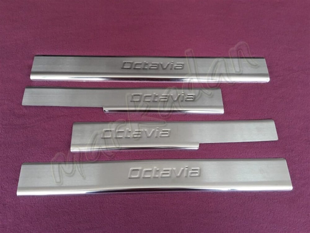 WOC Chrome Skoda Octavia Kapı Eşiği 2013 Sonrası 4 Parça Paslanmaz Çelik