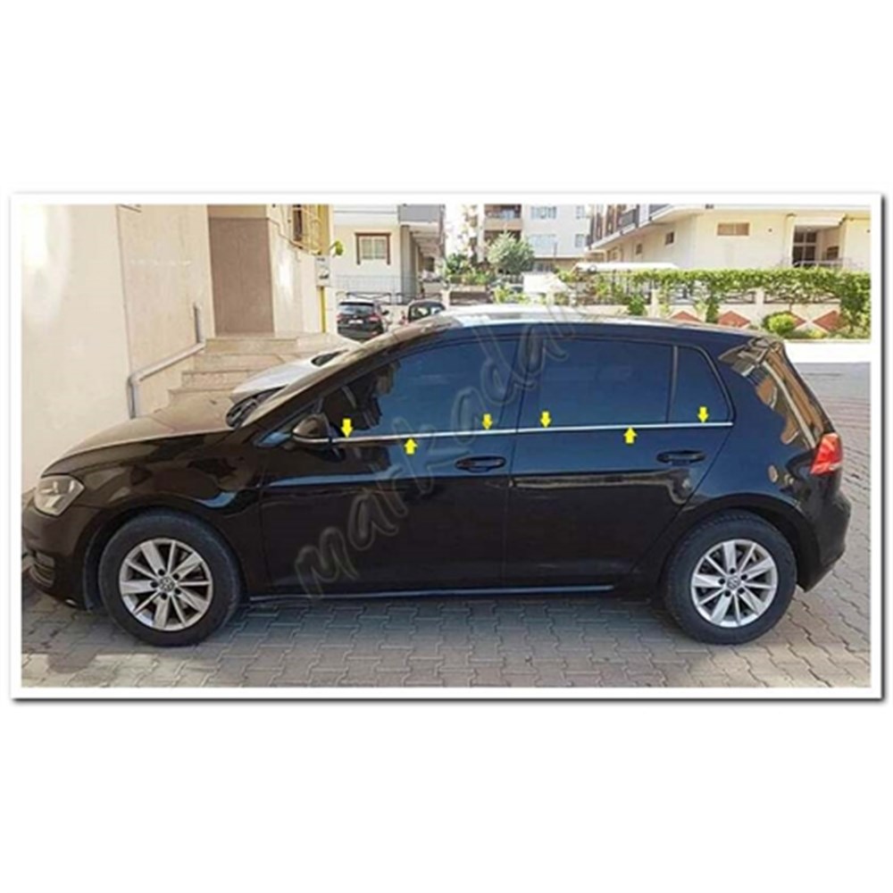 WOC Chrome VW Golf 5 Krom Cam Çıtası 2004-2009 4 Parça Paslanmaz Çelik
