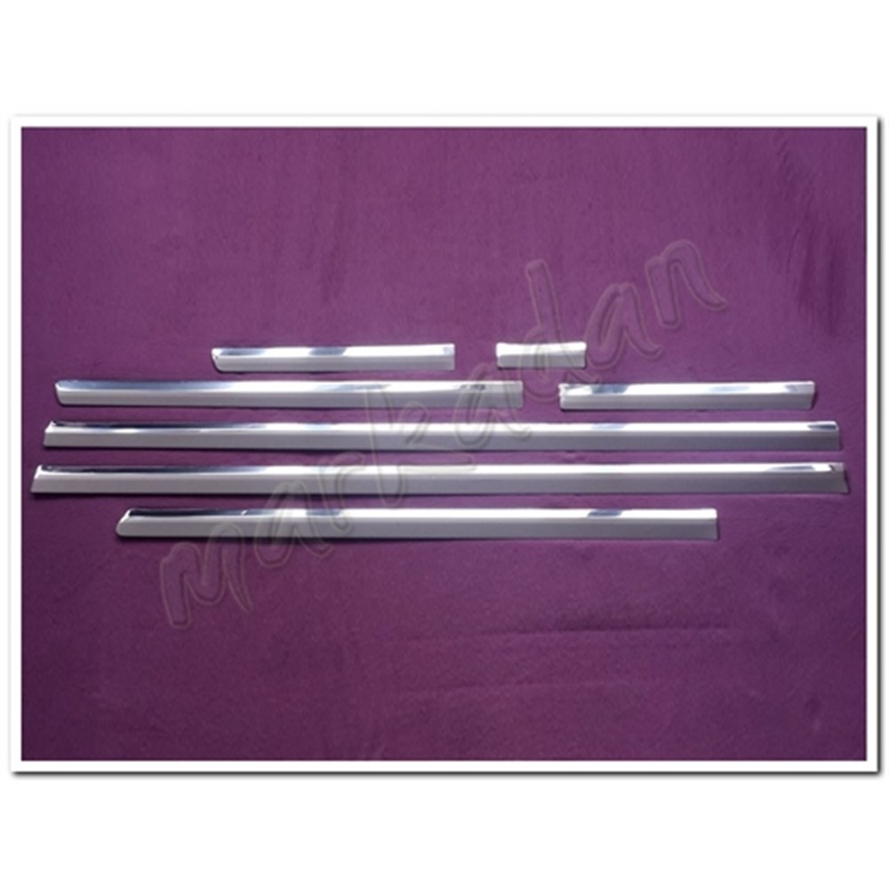 WOC Chrome VW T5 Caravelle Uzun Şasi Çift Sürgülü Krom Yan Kapı Çıtası 2003-2014 7 Parça Paslanmaz Çelik