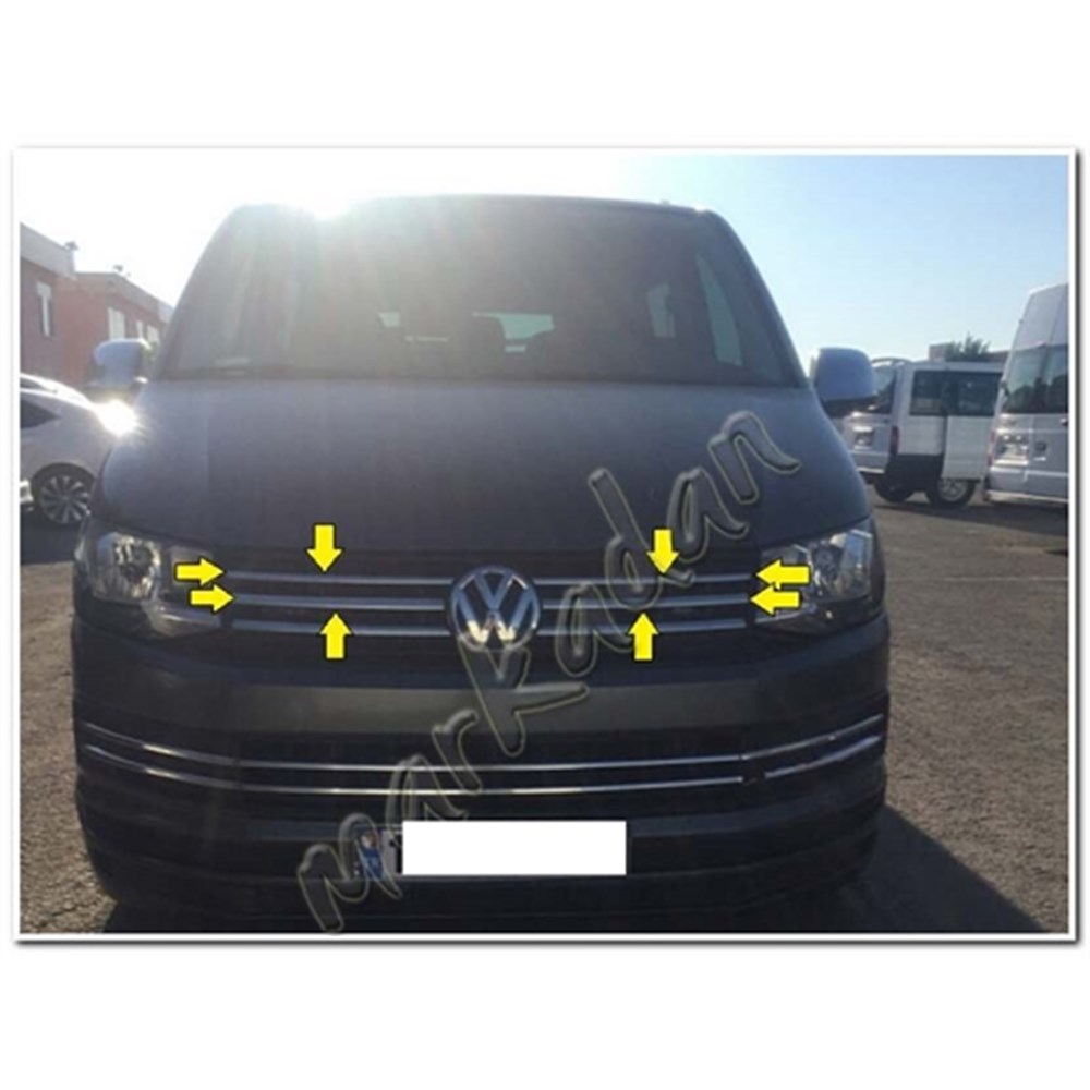 WOC Chrome VW T6 Transporter Trendline Krom Ön Panjur 2015-2019 4 Parça Paslanmaz Çelik