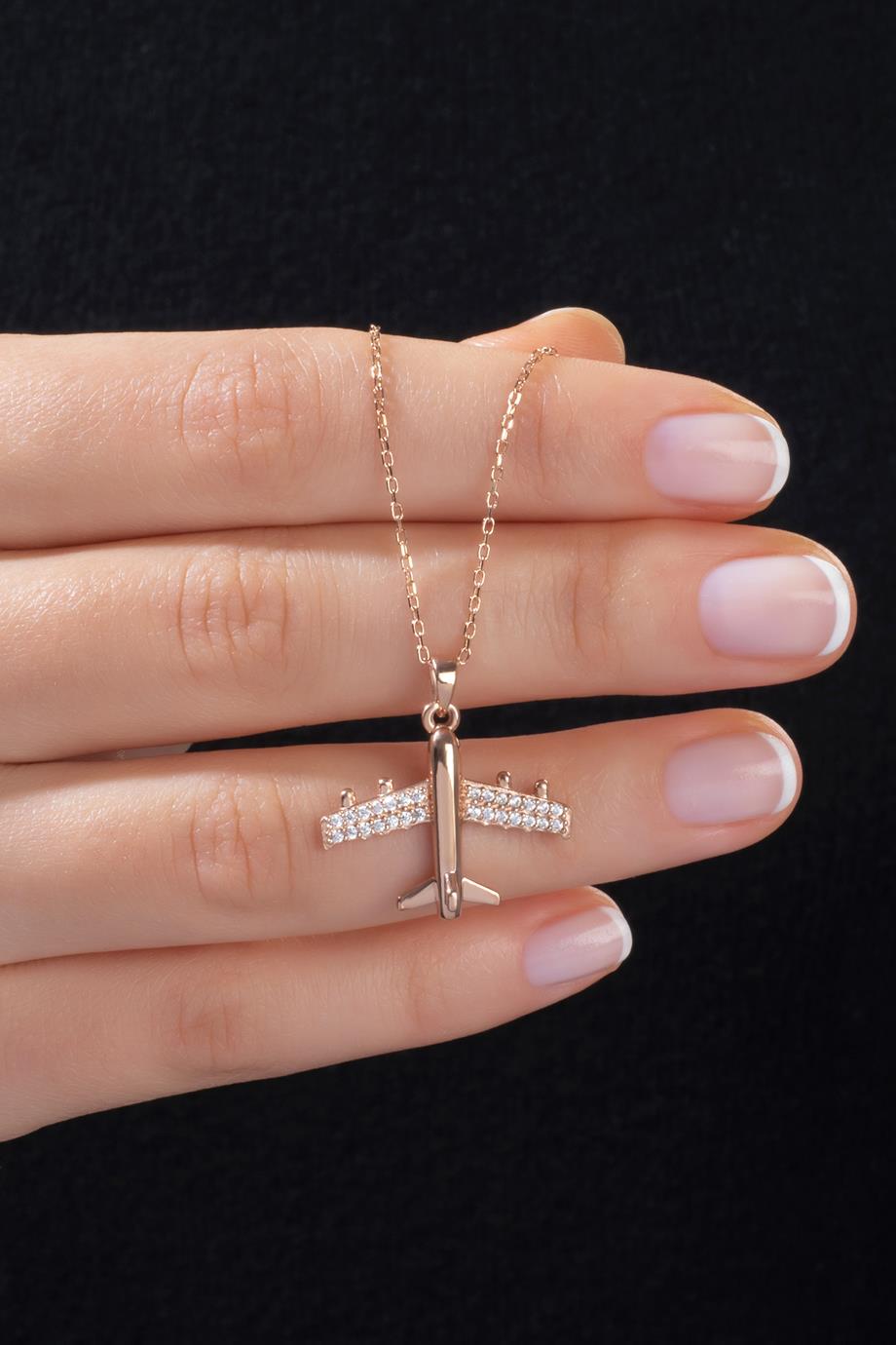 Gümüş Uçak Kolye