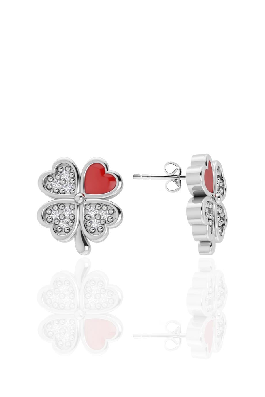 Gümüş Yonca Küpe