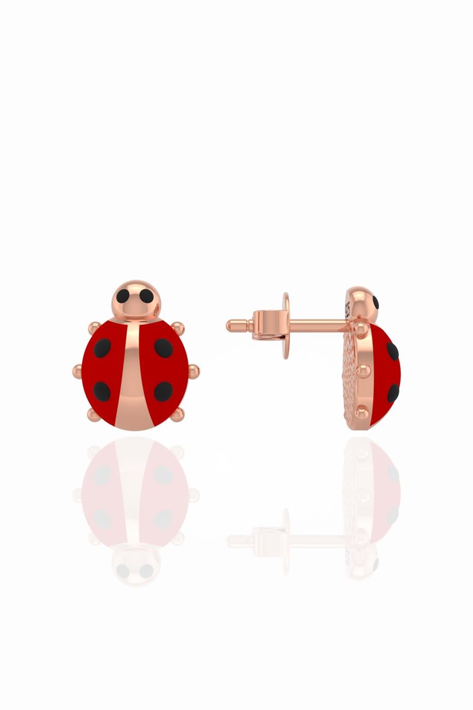Uğur Böceği Gümüş Çocuk Küpesi