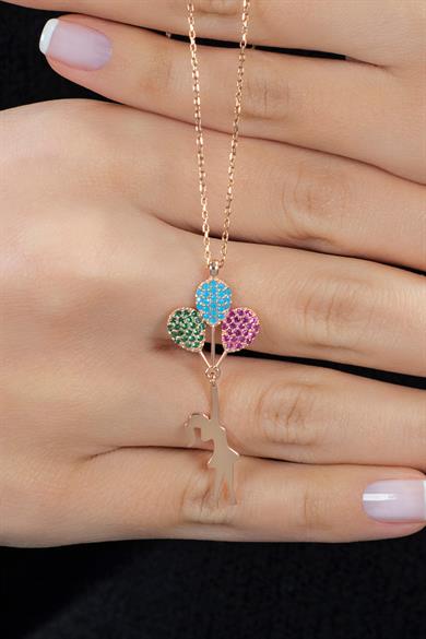 Balonlu Kız Gümüş Kolye