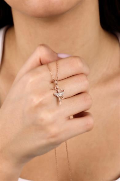 Gümüş Balerin Kolye