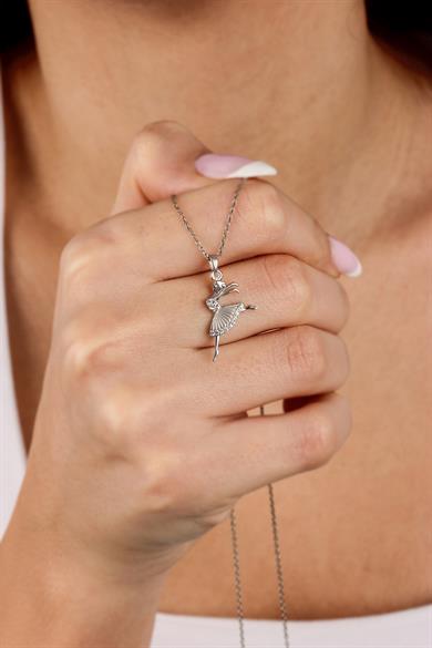 Gümüş Balerin Kolye