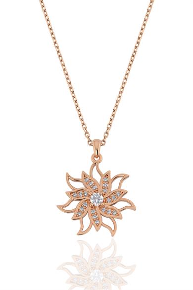 Gümüş Çiçek Kolye