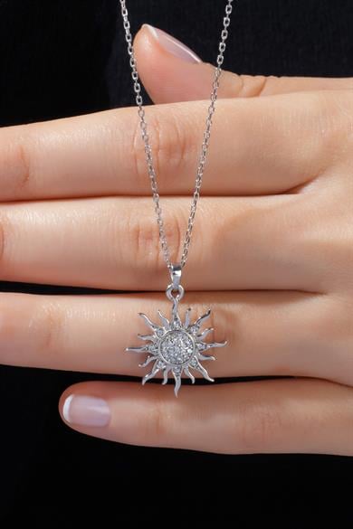 Gümüş Güneş Kolye