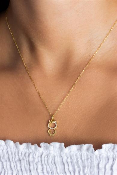 Gümüş Kedicik Kolye