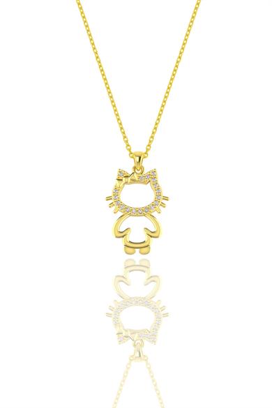 Gümüş Kedicik Kolye