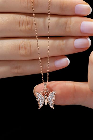 Gümüş Kelebek Kolye