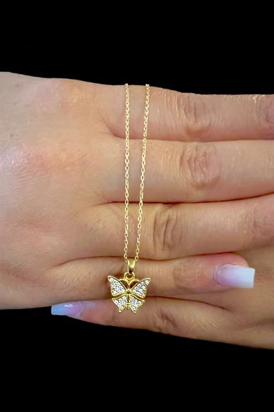 Gümüş Kelebek Kolye